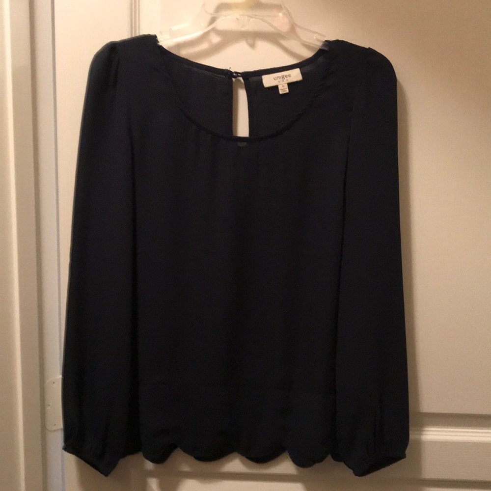 Umgee Navy blue long sleeve blouse